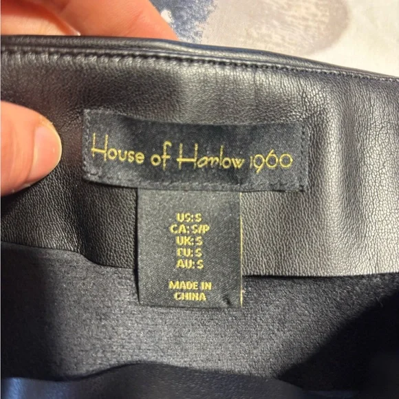 Revolve House of Harlow 1960 Faux Leather Mini Studded Black Skirt Size Small - Picture 5 of 6